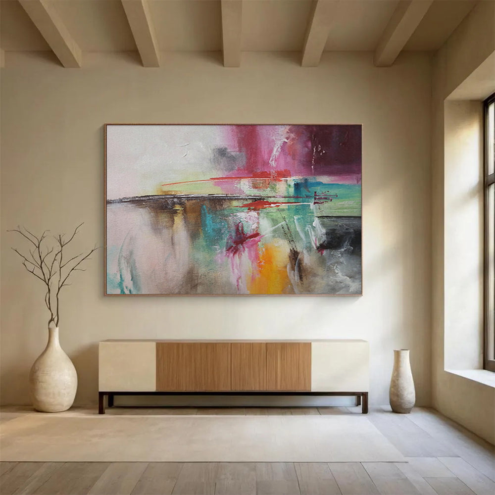 “Colorful Abstract Fusion” - Abstract, Expressive - Styled Painting On Canvas DKS006