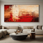 Warm Brown - Red Charm - Mainly Brown - Red and Off - White - Abstract Expressionism PS0774