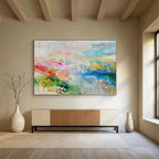 “Whimsical Colorful Landscape” - Abstract Scenic Painting On Canvas DKS494