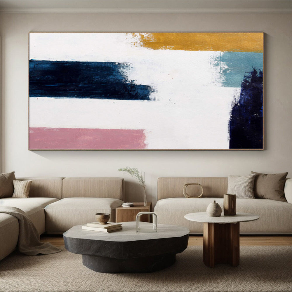 “Minimalist Color Block Abstract” - Contemporary Abstract Painting On Canvas PS0037