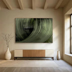 “Dark Green Swirling Abstract” - Expressive Abstract Painting On Canvas PT123
