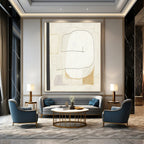 “Neutral Tones with Black Lines” - Minimalist Abstract Painting On Canvas DS025