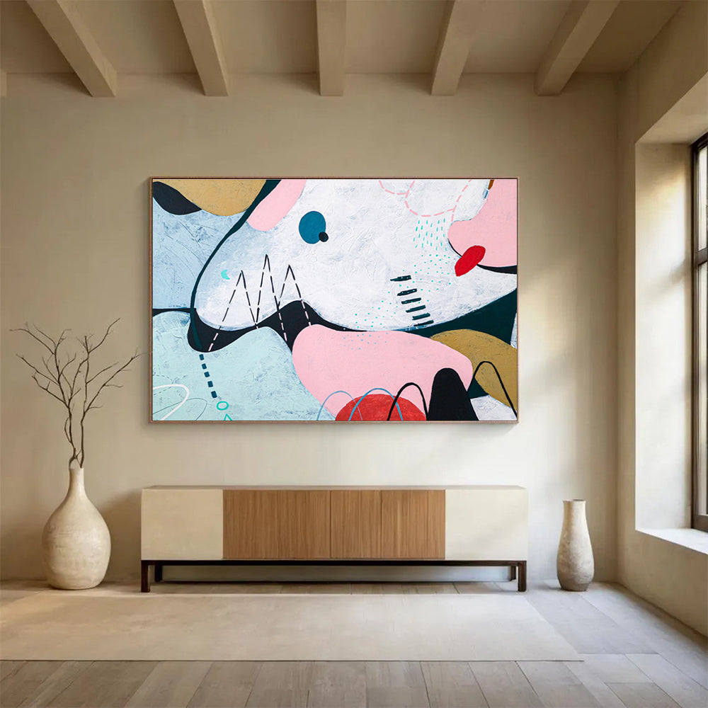 “Playful Geometric Abstract” - Geometric Abstract Painting DKS550