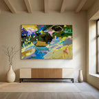 “Colorful Abstract Figure in Nature” - Textured Oil Painting on Canvas DKS923