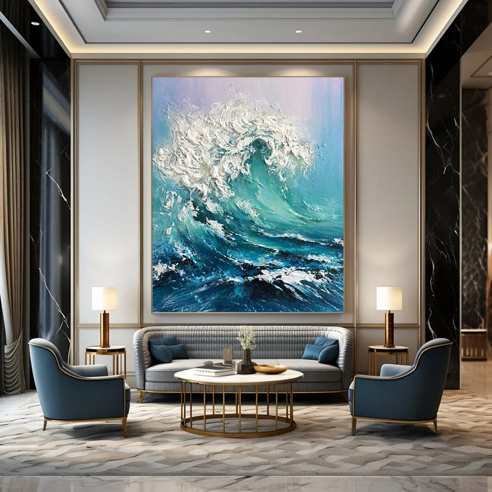 “Textured Ocean Wave” Painting On Canvas PT1448
