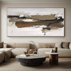 Brown, Black, White Textured Shapes “Earth’s Rhythm” - Painting On Canvas PS0794