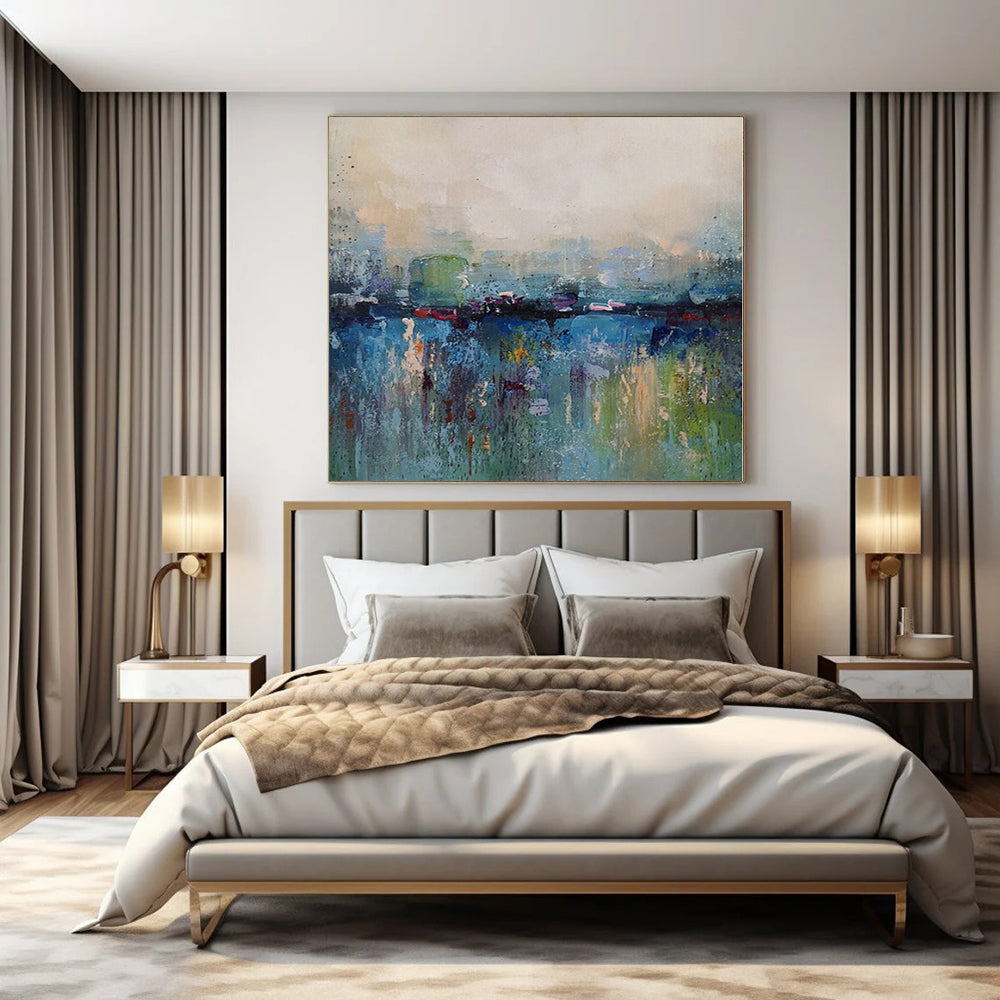 Colorful with Blurred Horizons "Dreamy Dusk" Abstract Landscape Painting On Canvas PS1120