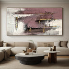 “Purple - Gold Abstract Textured Layers” - Opulent Abstract Painting On Canvas PS0366