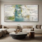 Gray and Teal Abstract, "Misty Morning" – Abstract Landscape - Inspired On Canvas PS0893