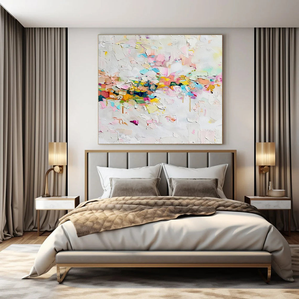 Colorful Palette Knife, "Blossoming Joy" – Palette Knife Abstract Painting On Canvas PS1023