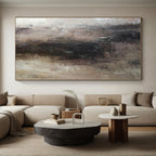 “Neutral - Toned Abstract Subtle Shapes” - Quiet Abstract Painting On Canvas PS0367