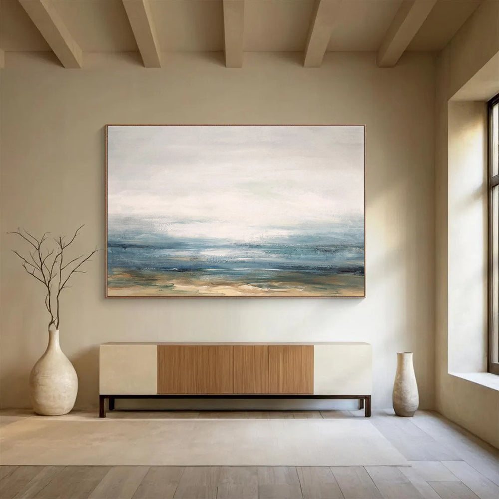 Soft Ocean Hues Seascape Painting On Canvas DKS174