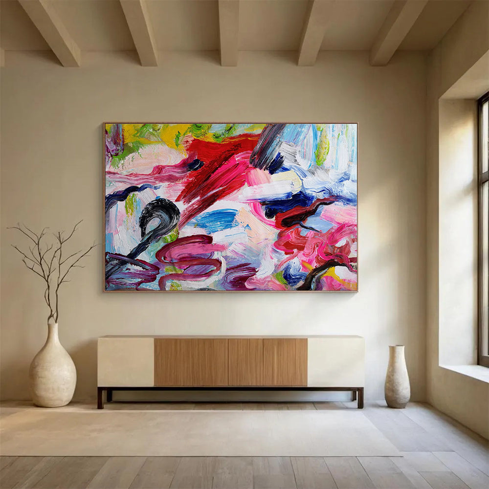 “Vibrant Color Chaos” Abstract Painting On Canvas DKS297