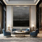 “Grey - Black Abstract Horizon” - Minimalist Abstract Painting On Canvas PT1202