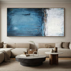 Blue Abstract, "Moody Waters" – Abstract Expressionist Painting On Canvas PS0883