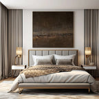 “Dark Brown Textured Abstract” - Mysterious Abstract Painting On Canvas PS0119