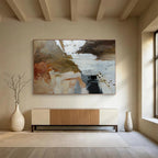 “Earthy Abstract Collision” - Abstract Expressionist Painting On Canvas DKS514