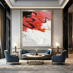 “Red - Black Abstract Splashes” - Abstract Expressionist Painting On Canvas PT1290