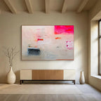 Pink & Red Subtle Abstract Painting On Canvas DKS025