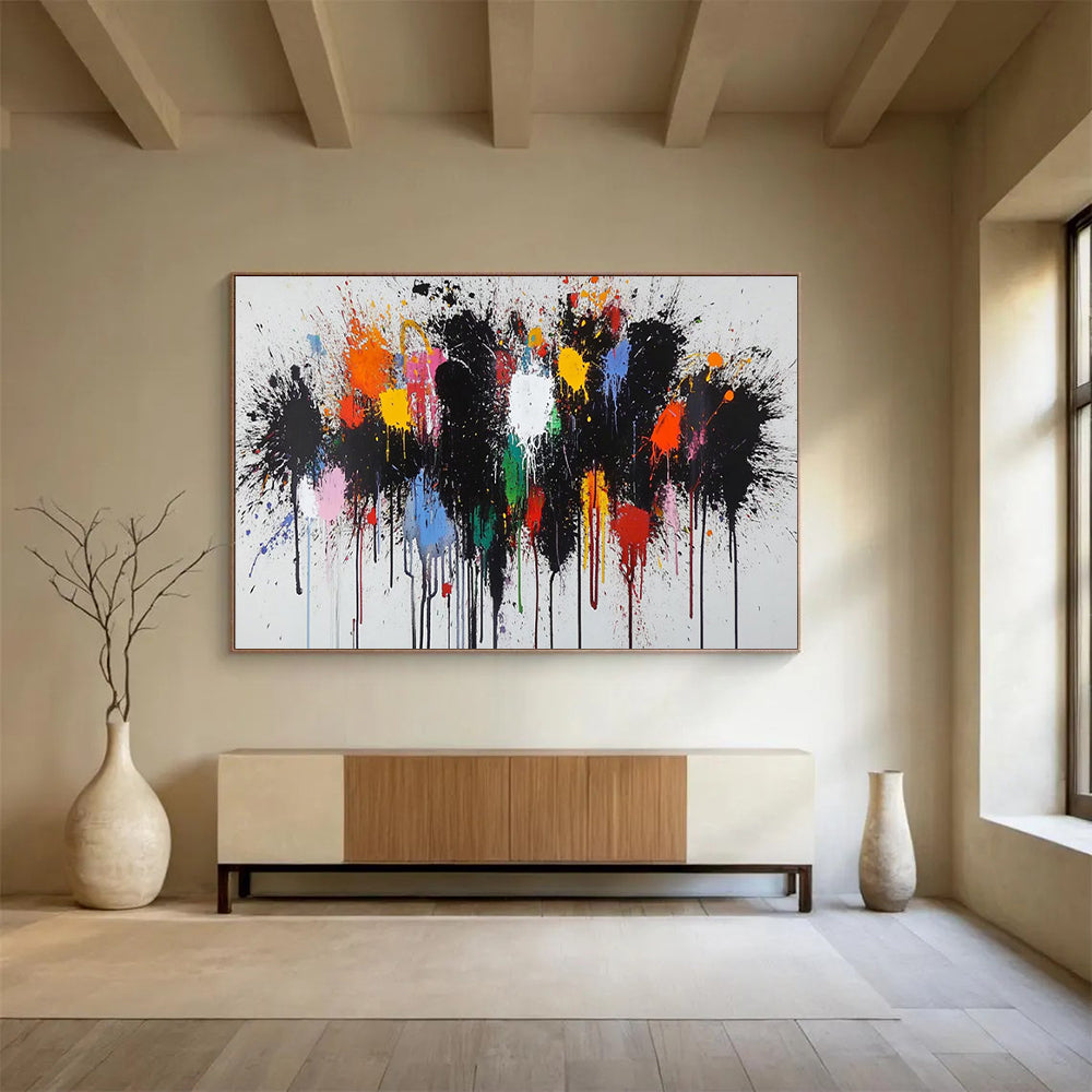 “Color - Splash Abstract” - Action - Painting - Style Art On Canvas PT193