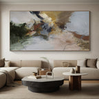 “Earth - Toned Abstract with Subtle Lines” - Textured Abstract Painting On Canvas PS0254