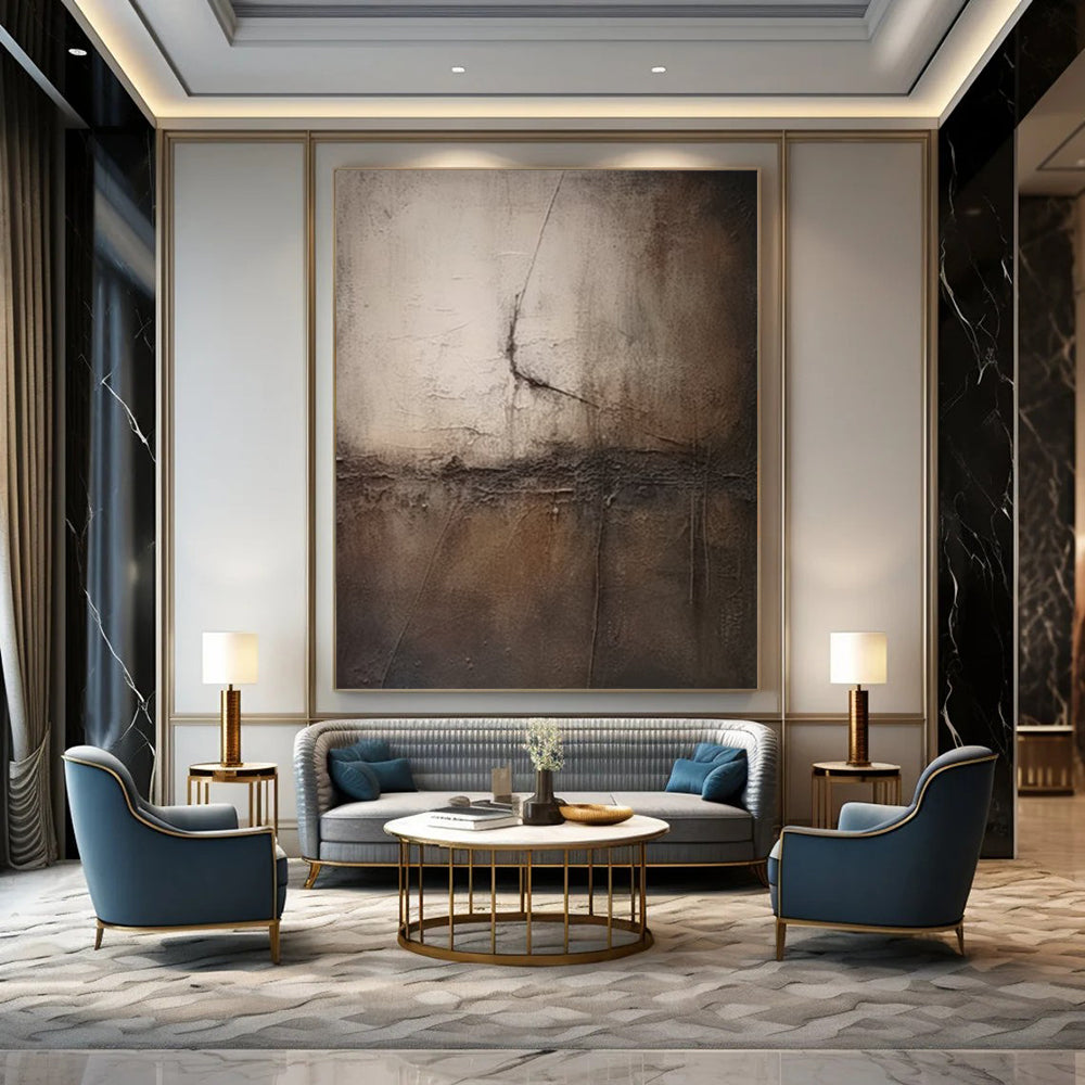 “Dark Textured Abstract” - Moody Abstract Painting On Canvas DS357