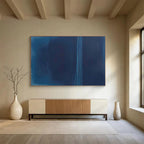 Deep Blue Monochromatic Abstract Painting On Canvas DKS099