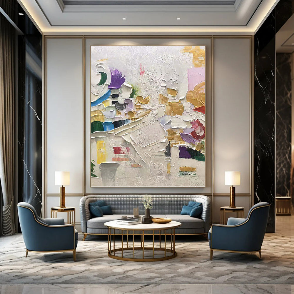 “Vibrant Palette Knife Abstract” - Impasto Abstract Painting On Canvas PT1035