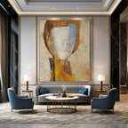 “Collage Portrait in Earth Tones” - Mixed - Media Collage Painting On Canvas PT2221