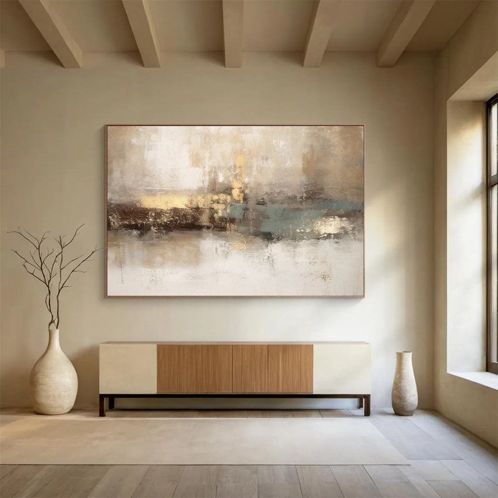 “Earthy Tones Abstract Composition” - Modern Abstract Painting On Canvas PT070