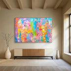 “Colorful Block Party Abstract” - Vibrant Abstract Painting On Canvas DKS397