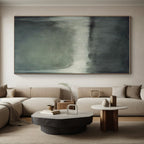 “Gray Gradient Calm” - Gray, White Abstract Subtle Painting On Canvas PS0630
