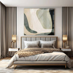 Rich Navys and Whites with Geometric Balance "Cobalt Calm" Abstract Geometric Painting On Canvas PS1061