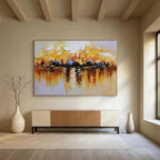 “Vibrant Lake Reflection” - Colorful Impressionistic Painting On Canvas PT1559