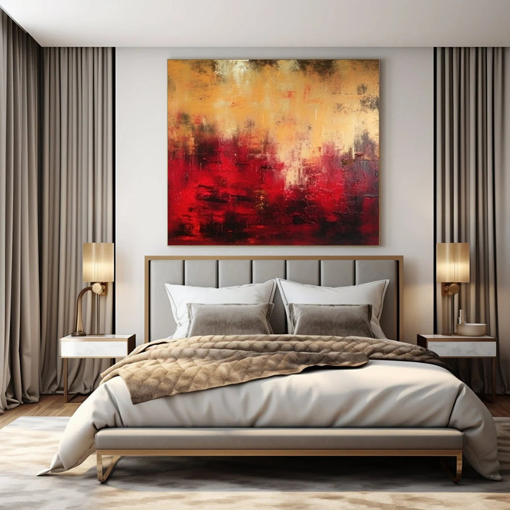 Warm Tones, "Fiery Abyss" – Abstract Expressionist Painting On Canvas PS1027