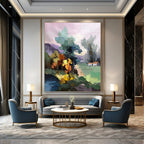 “Colorful Village Landscape” - Impressionist Landscape Painting On Canvas PT1289