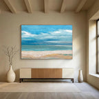 “Calm Beach Seascape” - Realistic Seascape Painting, Fits Family Room & Beach - Themed Nursery DKS638