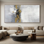 “Grey - Gold Abstract Horizon of Dreams” Painting On Canvas PS0380