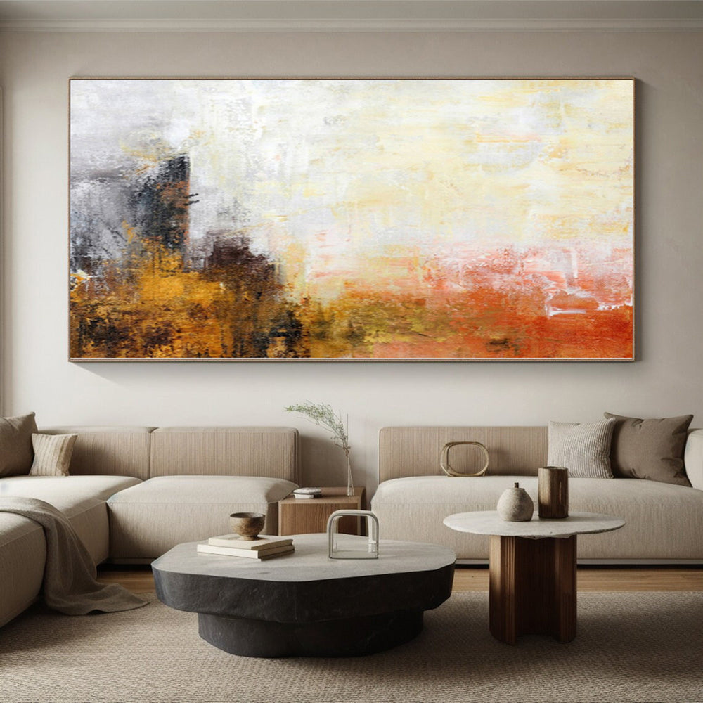 “Warm Tones Abstract” - Minimalist Abstract Painting On Canvas PS0066