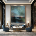 “Moody Abstract Landscape in Greens & Reds” - Abstract - Inspired Landscape Painting On Canvas PT1408