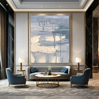 “Grey - White Textured Abstract” - Minimalist Abstract Painting On Canvas PT1292