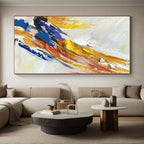 “Colorful Impasto Swirl” - Multicolor, White Abstract Impasto Painting PS0605