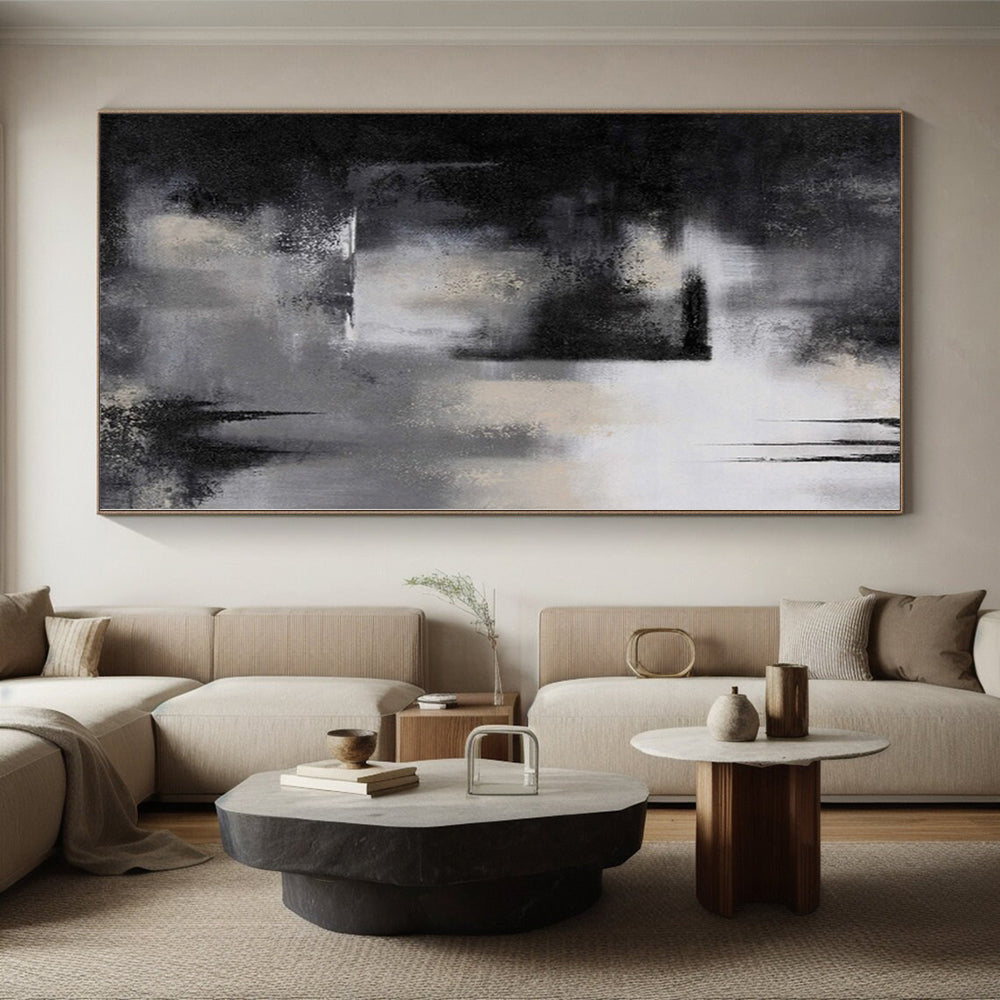 “Monochrome Abstract” - Minimalist Abstract Painting On Canvas PS0076