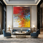 “Vibrant Abstract Chaos” - Bold Colors & Dynamic Lines Painting On Canvas DS254