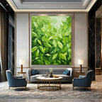 “Lush Green Leaves” - Realistic Botanical Painting On Canvas PT2293