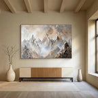 “Misty Mountain Peaks” - Impasto Landscape Painting On Canvas DKS466