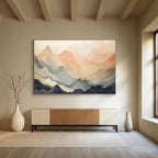 “Pastel Peaks & Layered Mountains” - Abstract Landscape - Painting On Canvas PT1696