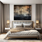 Dark Tones with Misty Forest Scene "Mystic Twilight Woods" Landscape Painting On Canvas PS1204