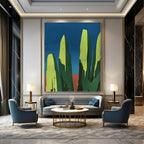 Minimalist Green Rocks Painting On Canvas DS093