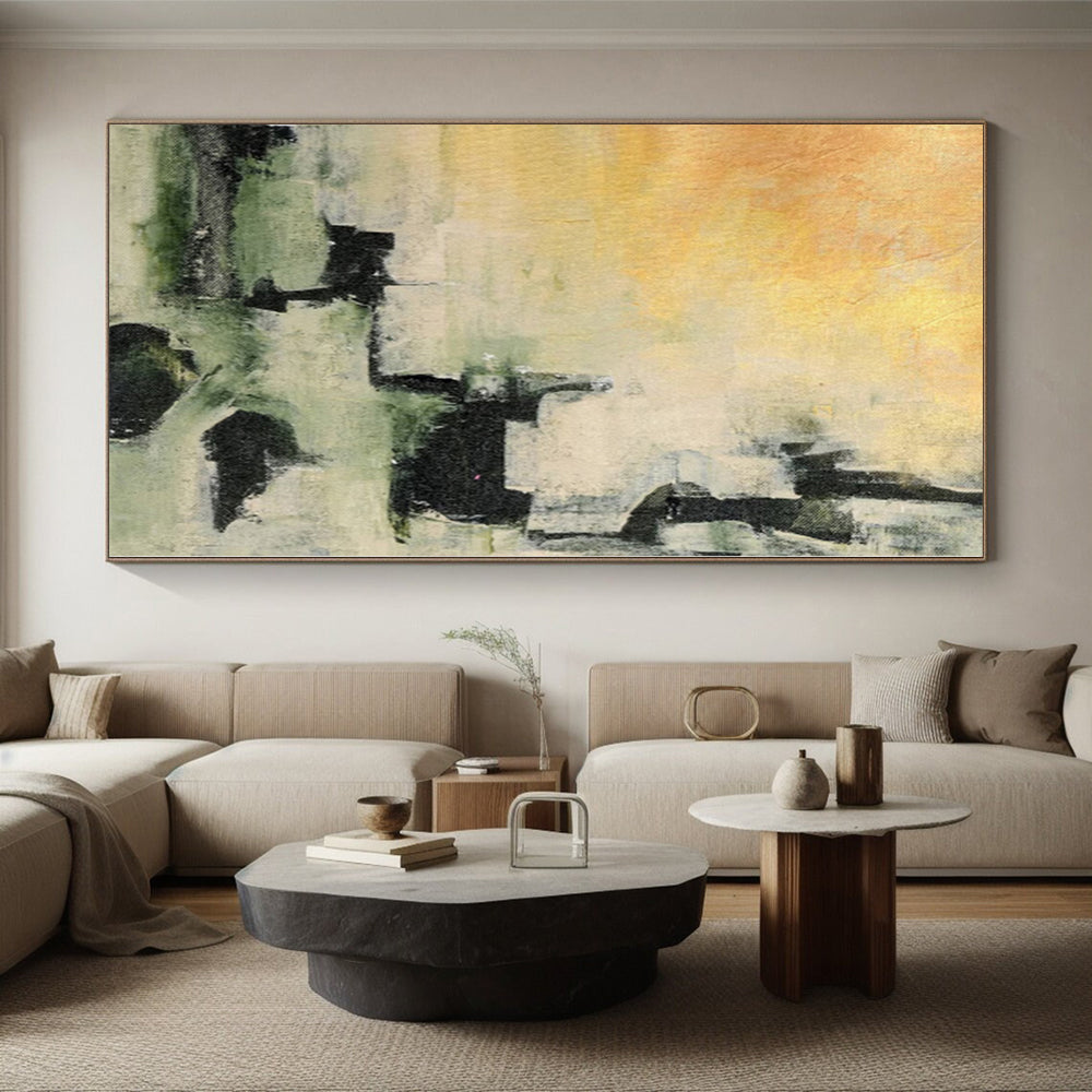 “Earth Tones Abstract” - Industrial Abstract Painting On Canvas PS0071